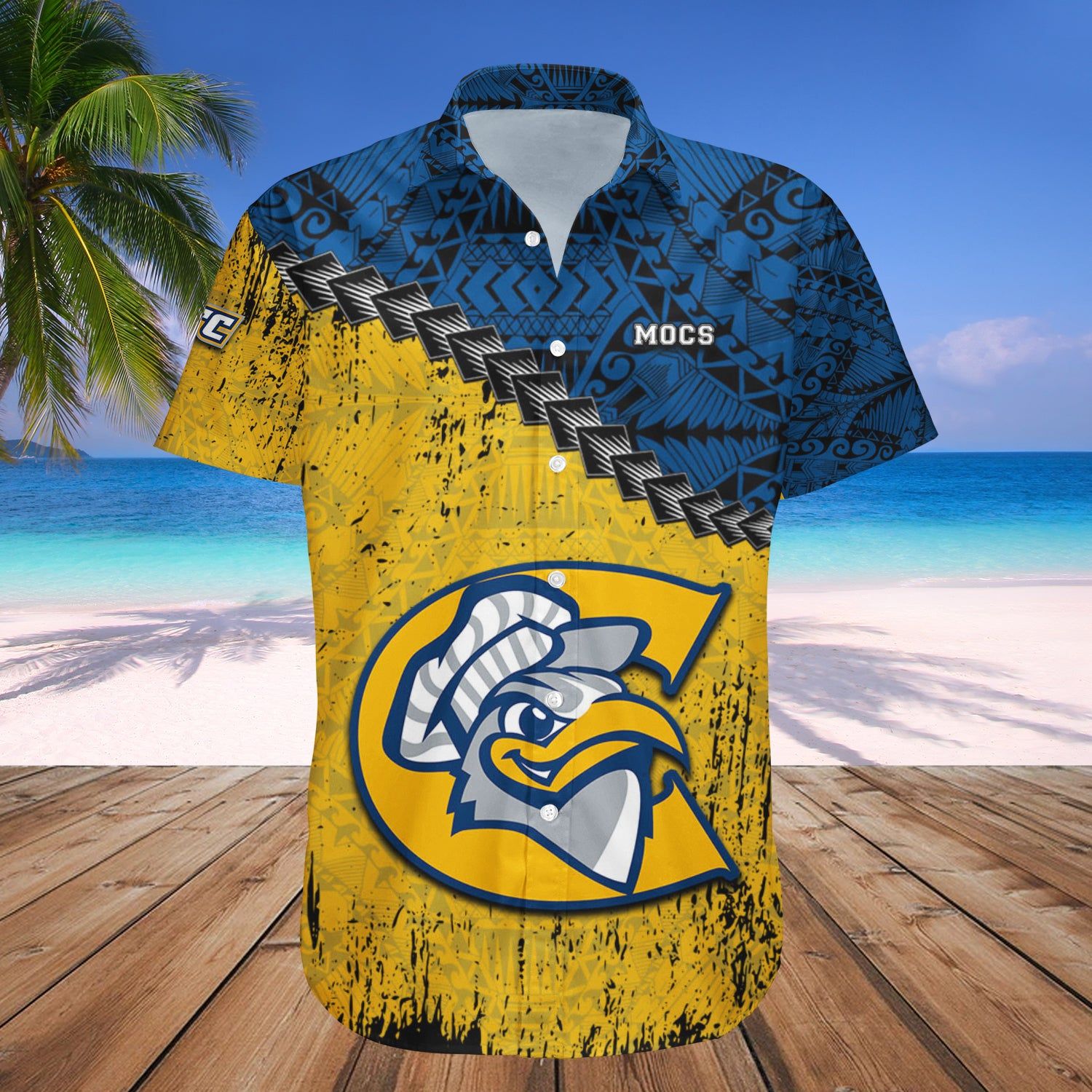 Chattanooga Mocs Hawaii Shirt Grunge Polynesian Tattoo – NCAA