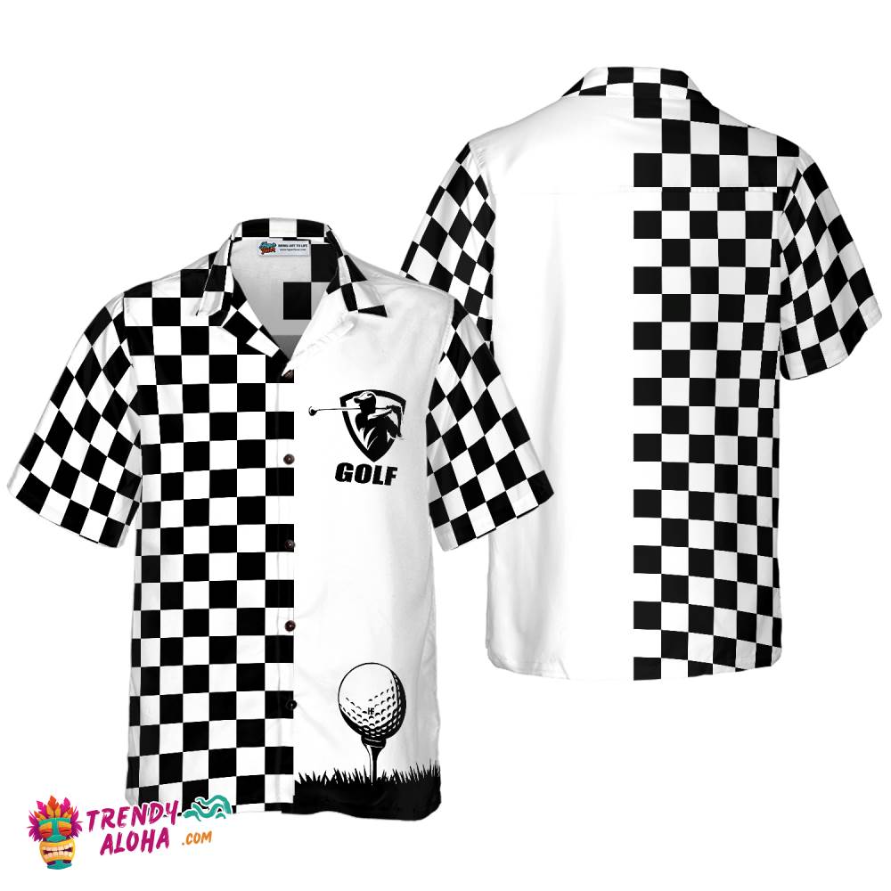 Checkboard Style Golf Hawaiian Shirt Checkboard Style Golf Hawaiian Shirt