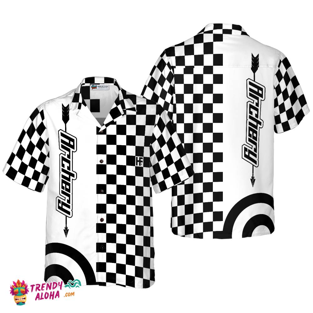 Checkerboard Style Archery Hawaiian Shirt