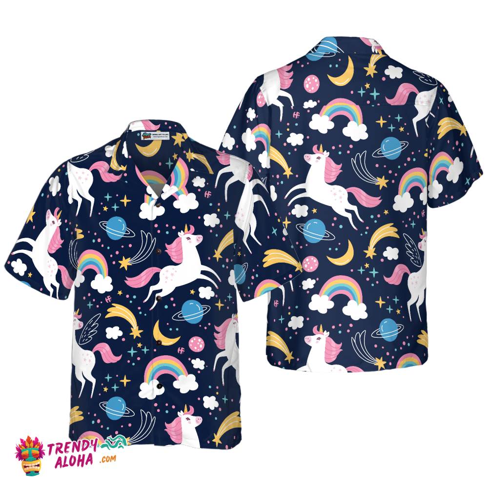 Cheerful Unicorn Hawaiian Shirt
