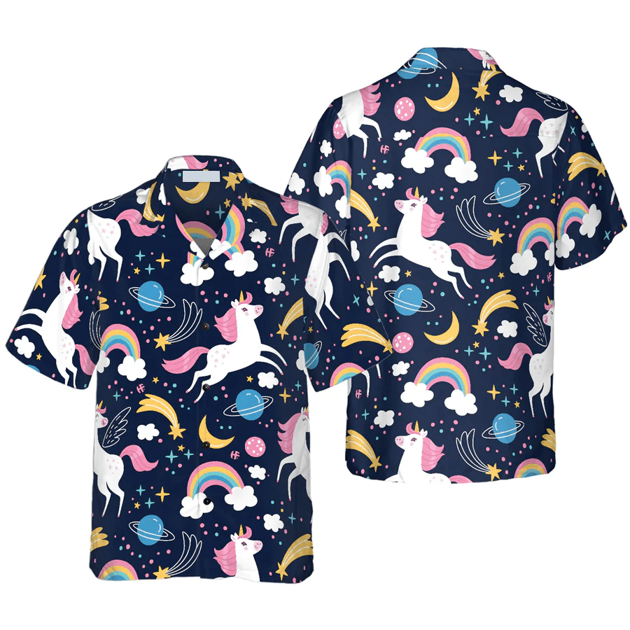 Cheerful Unicorn Trendy Hawaiian Shirt, Summer Trendy Hawaiian Shirt For Men And Women