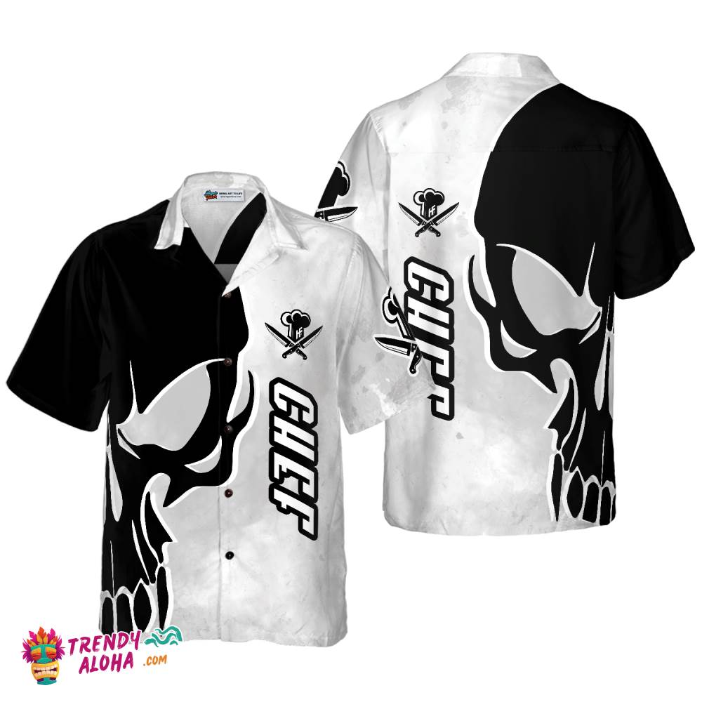 Chef & Knife Skull Hawaiian Shirt Chef & Knife Skull Hawaiian Shirt