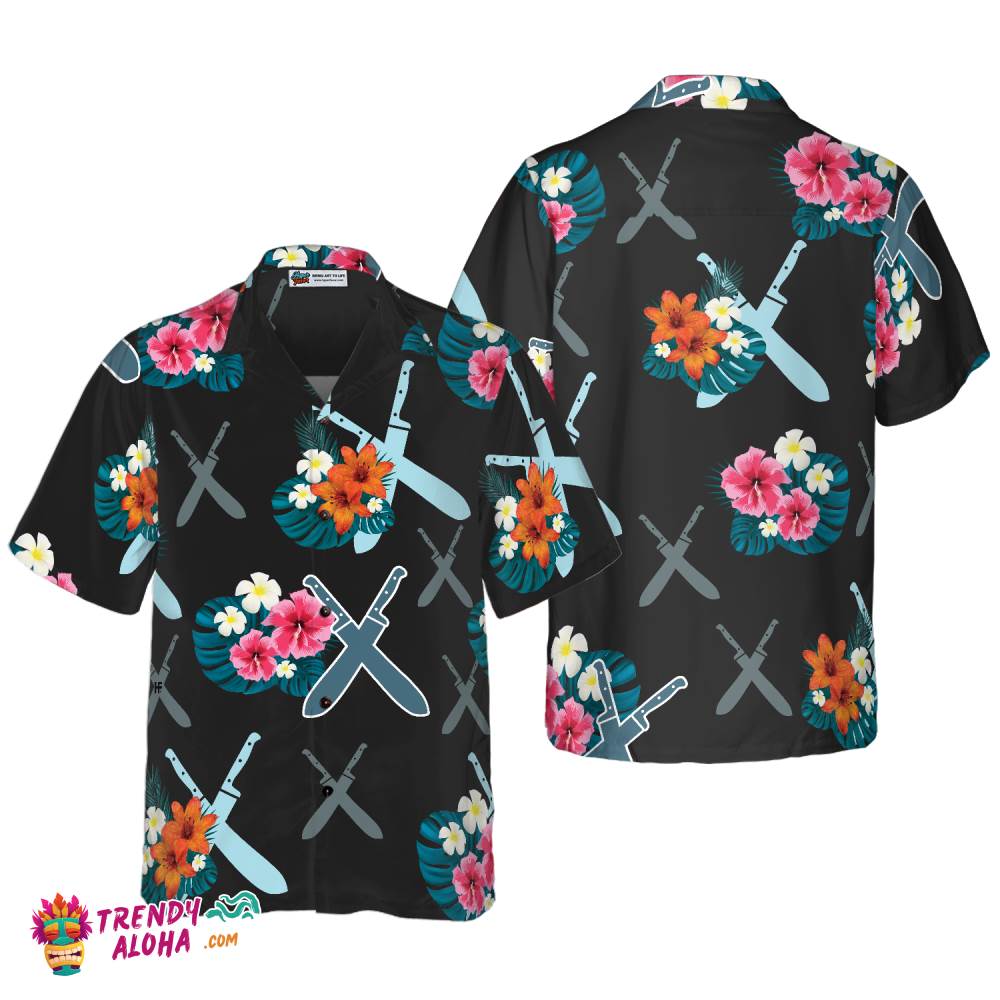 Chef Knives Tropical Hawaiian Shirt Chef Knives Tropical Hawaiian Shirt