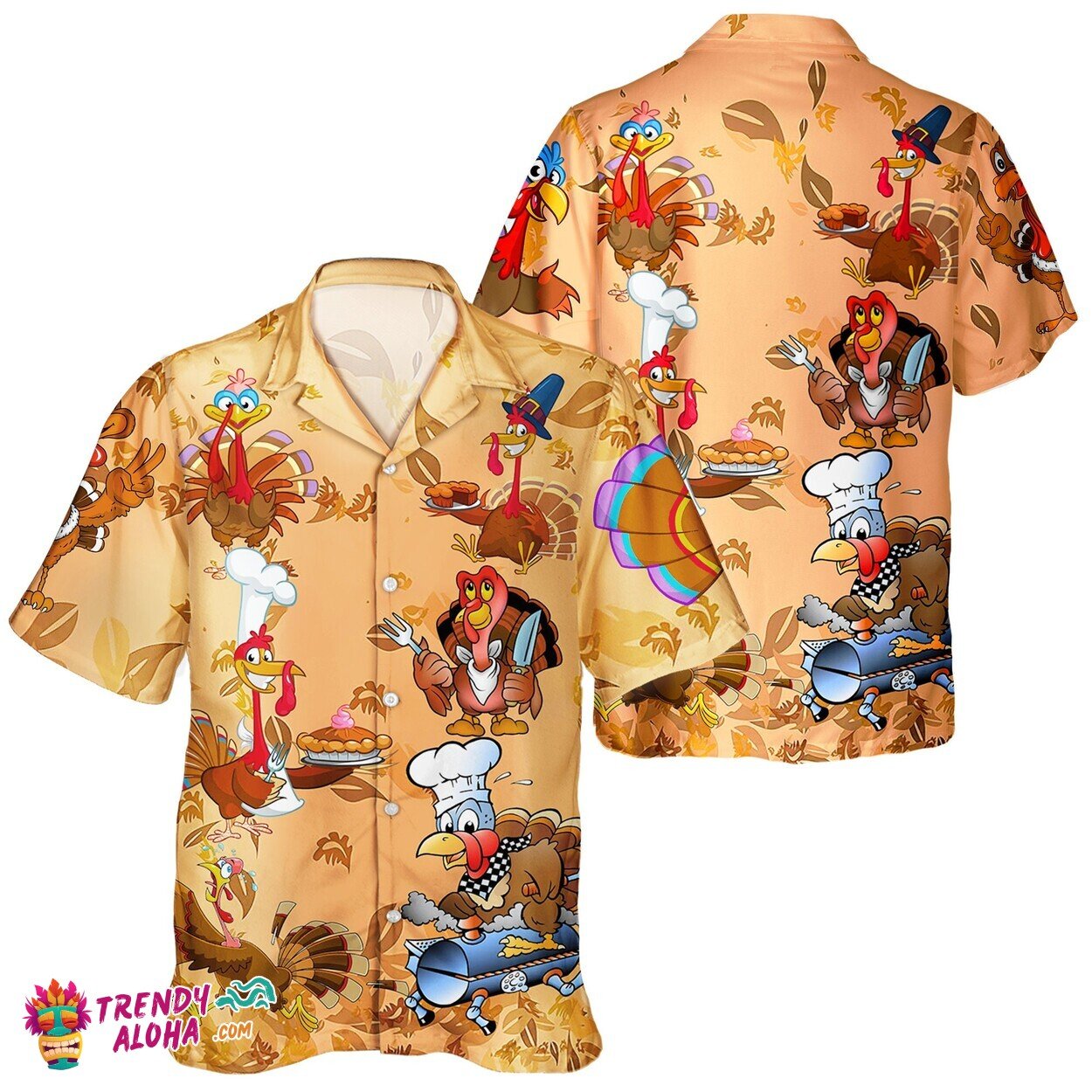 Chef Turkey Lover Unisex Hawaiian Shirt for Thanksgiving Festivities