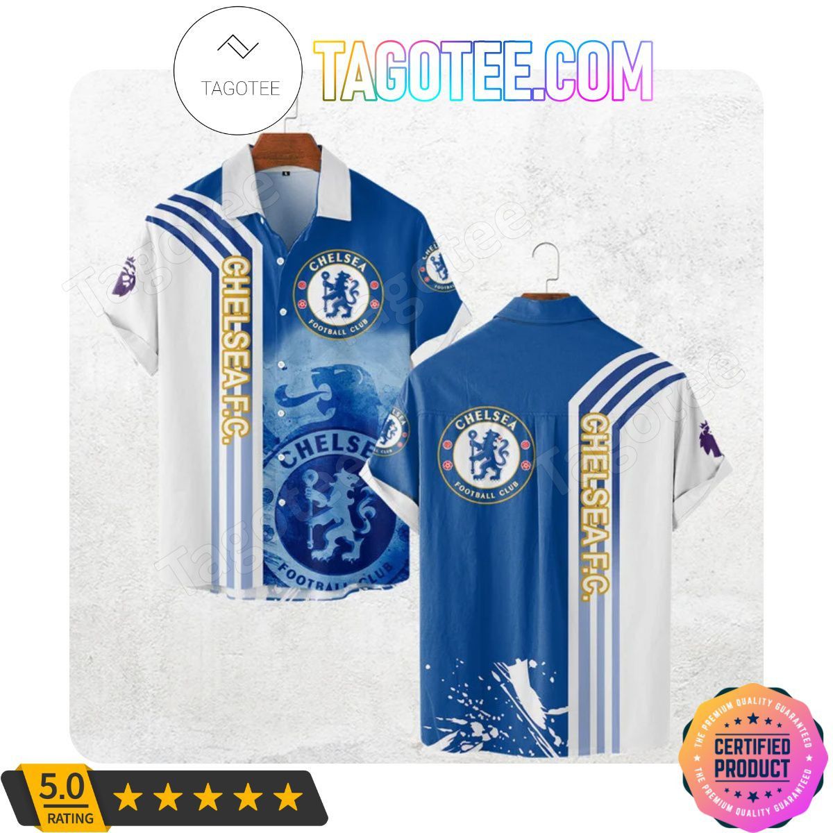 Chelsea Fc Blue White Trendy Hawaiian Shirt V4 Aloha Shirt