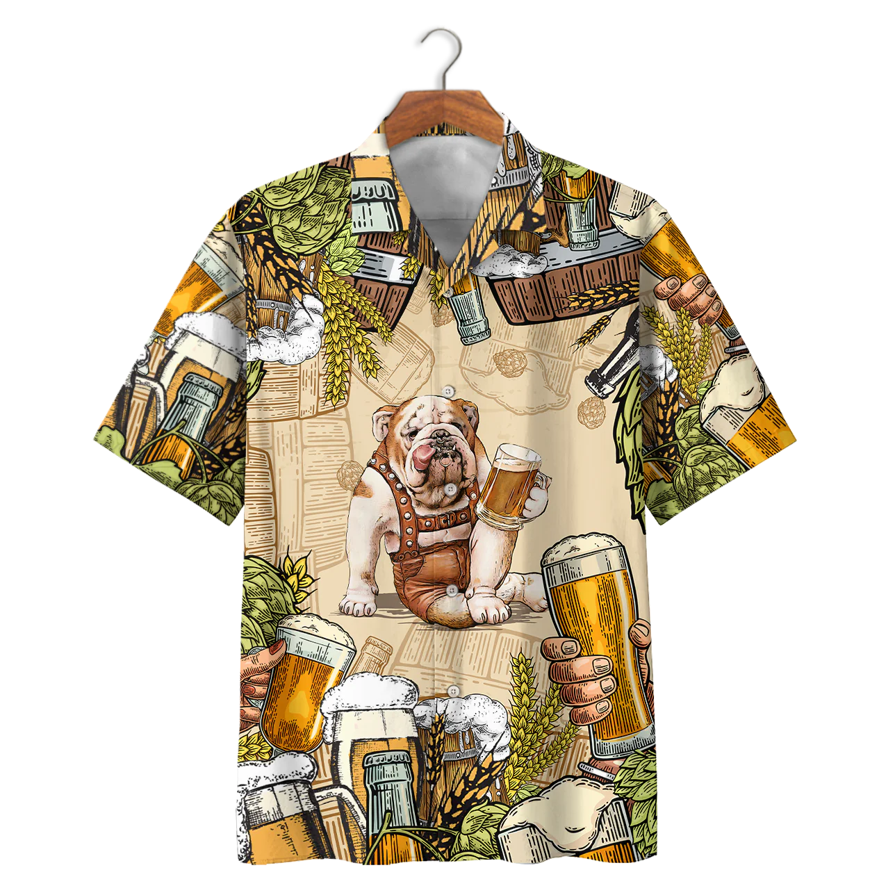 Cherish Canine Love with Bulldog Themed Hawaiian Shirt