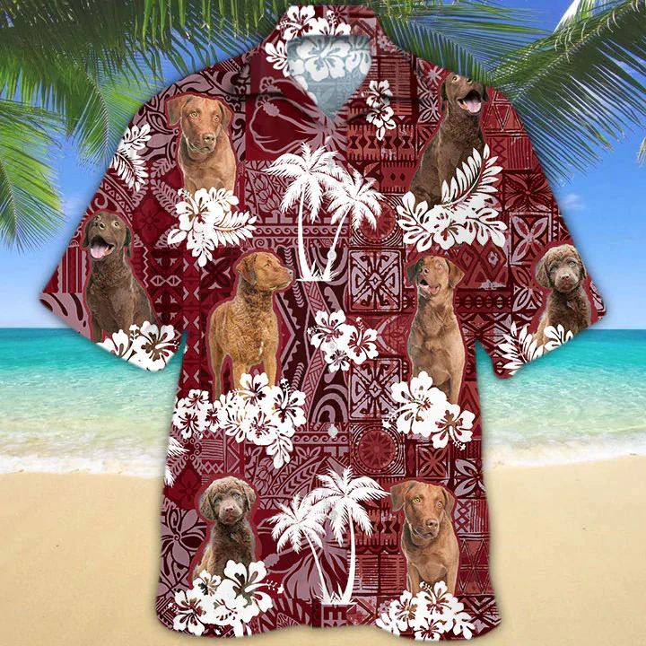 Chesapeake Bay Retriever Red Trendy Hawaiian Shirt, Gift For Dog Lover Shirts, Animal Summer Shirts, Trendy Hawaiian Shirt Men Chesapeake Bay Retriever Red Trendy Hawaiian Shirt, Gift For Dog Lover Shirts, Animal Summer Shirts, Trendy Hawaiian Shirt Men