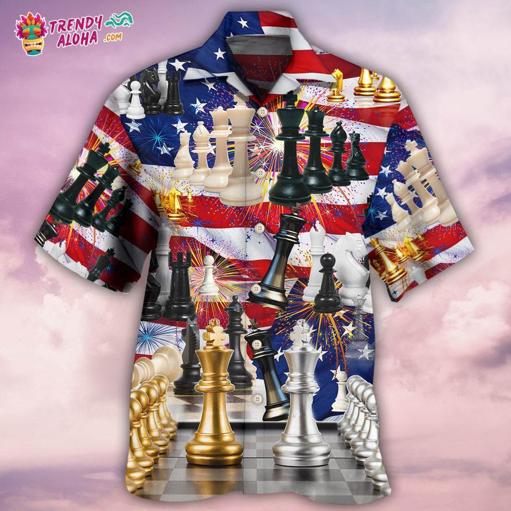 Chess And Firework Independence Day Hawaiian Shirt – Trendy Aloha