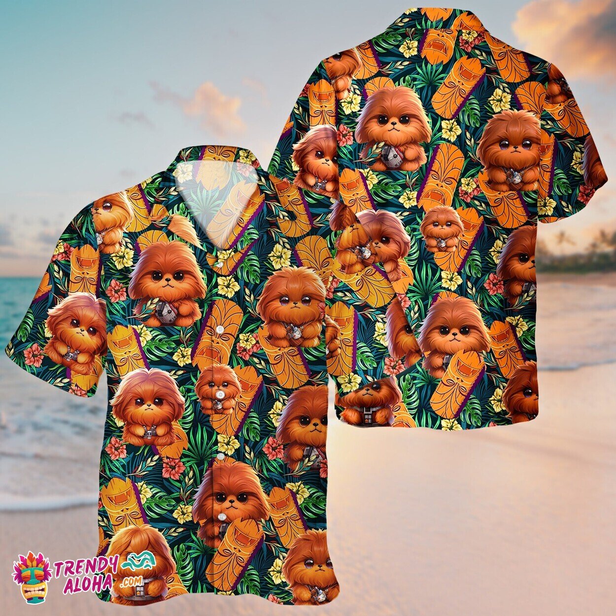 Chewbacca Theme Unisex Aloha Hawaiian Bachelor Party Shirt
