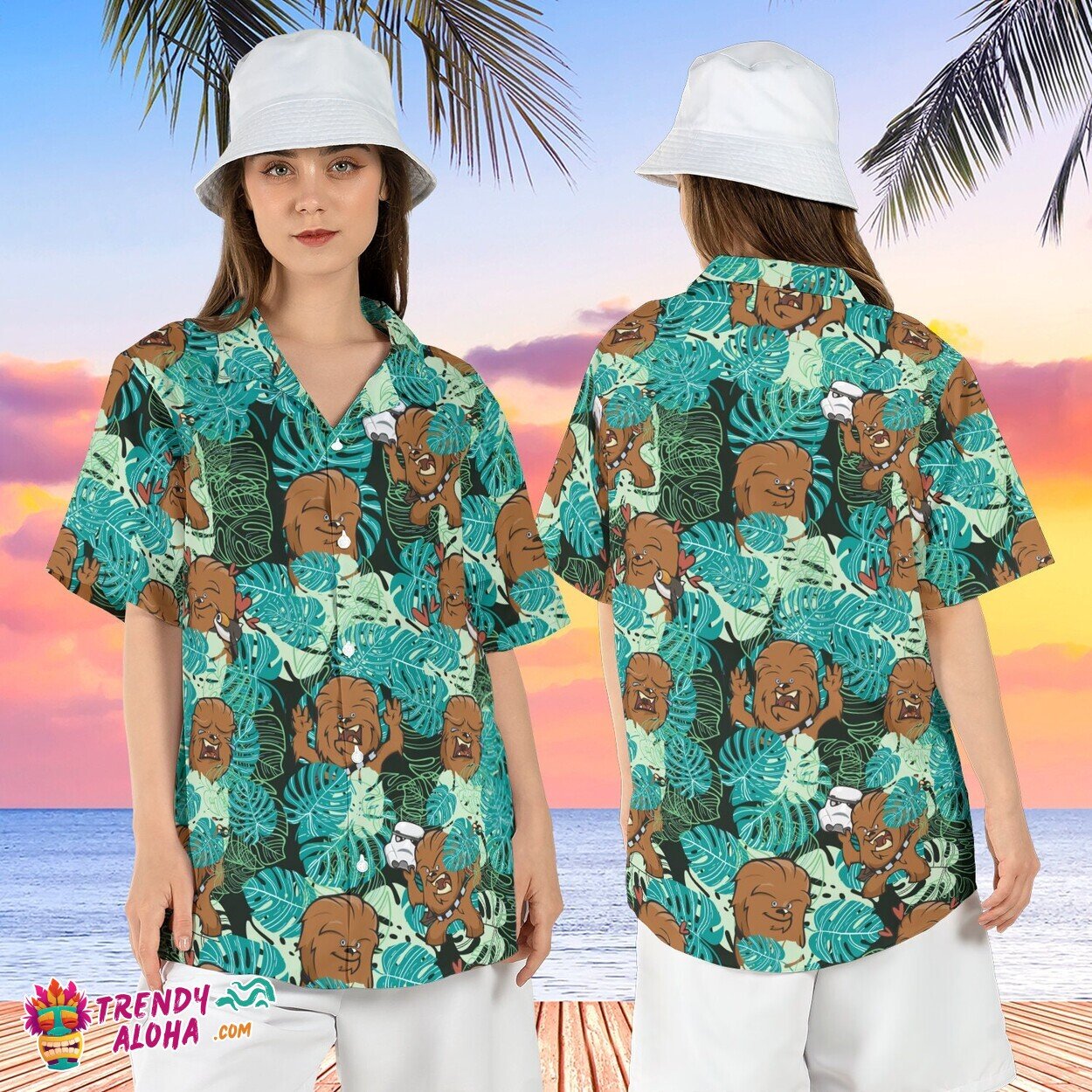 Chewbacca Tropical Star Wars Fan Summer Beach Aloha Shirt