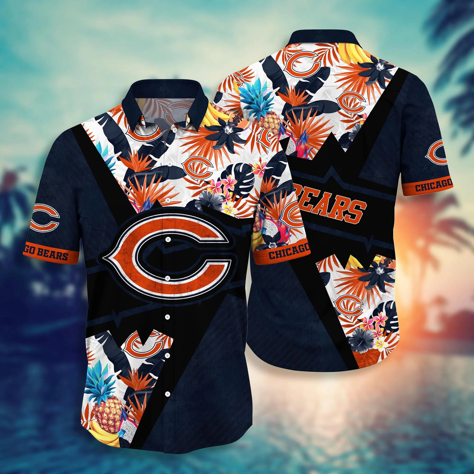 Chicago Bears NFL Hawaiian Shirt Garden Parties Aloha Shirt
