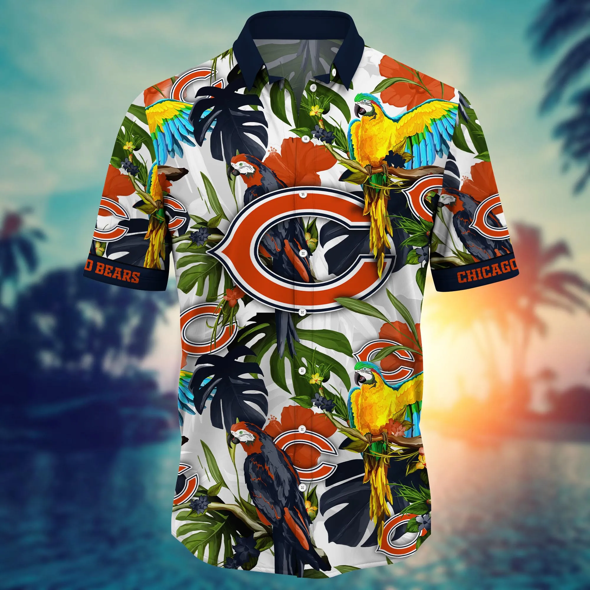 Chicago Bears NFL Hawaiian Shirt Starry Nightstime Aloha Shirt