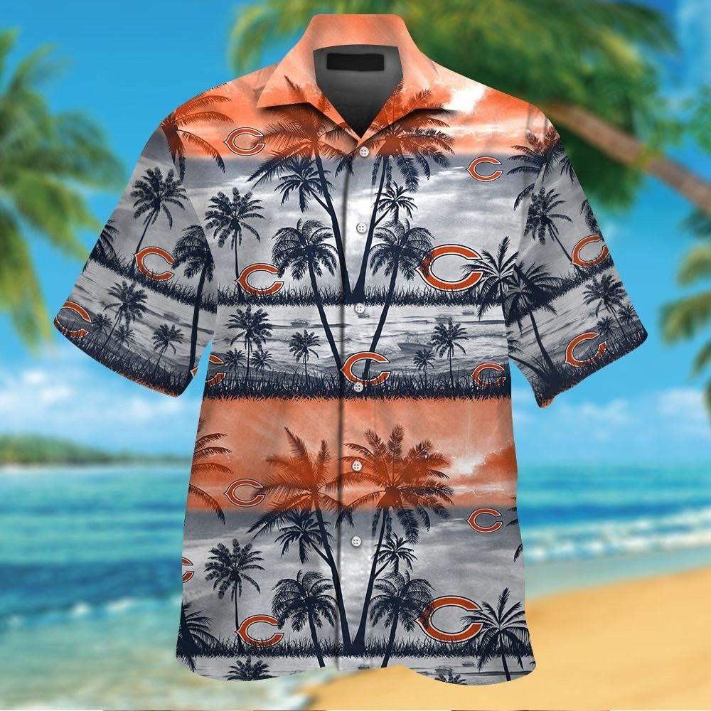 Chicago Bears Short Sleeve Button Up Tropical Hawaiian Shirt VER024
