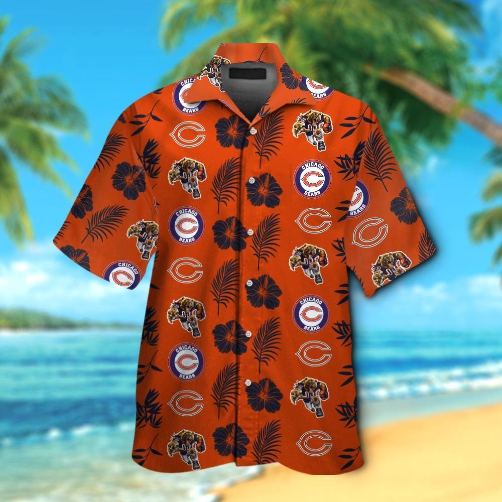Chicago Bears Short Sleeve Button Up Tropical Hawaiian Shirt VER026