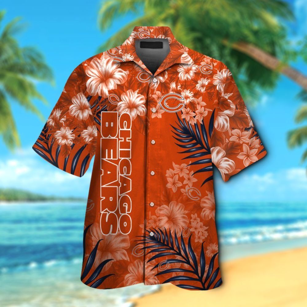 Chicago Bears Short Sleeve Button Up Tropical Hawaiian Shirt VER028