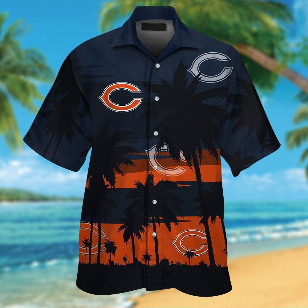Chicago Bears Short Sleeve Button Up Tropical Hawaiian Shirt VER03