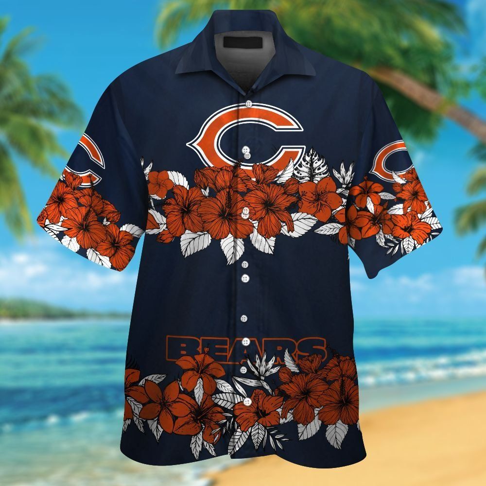 Chicago Bears Short Sleeve Button Up Tropical Hawaiian Shirt VER030