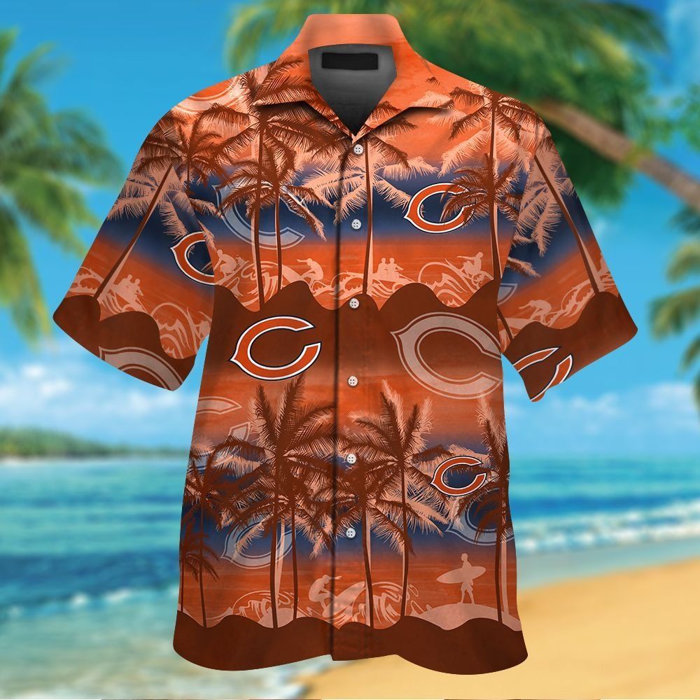 Chicago Bears Short Sleeve Button Up Tropical Hawaiian Shirt VER04