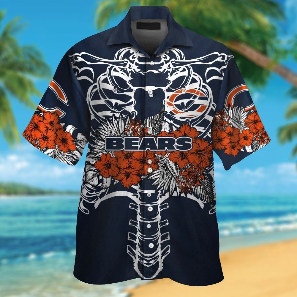 Chicago Bears Short Sleeve Button Up Tropical Hawaiian Shirt VER06