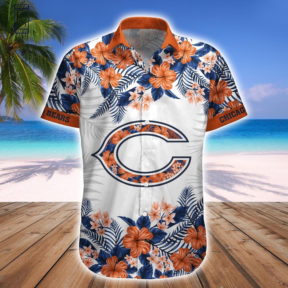 Chicago Bears Tropical Style Hawaiian Shirt Short Combo Set
