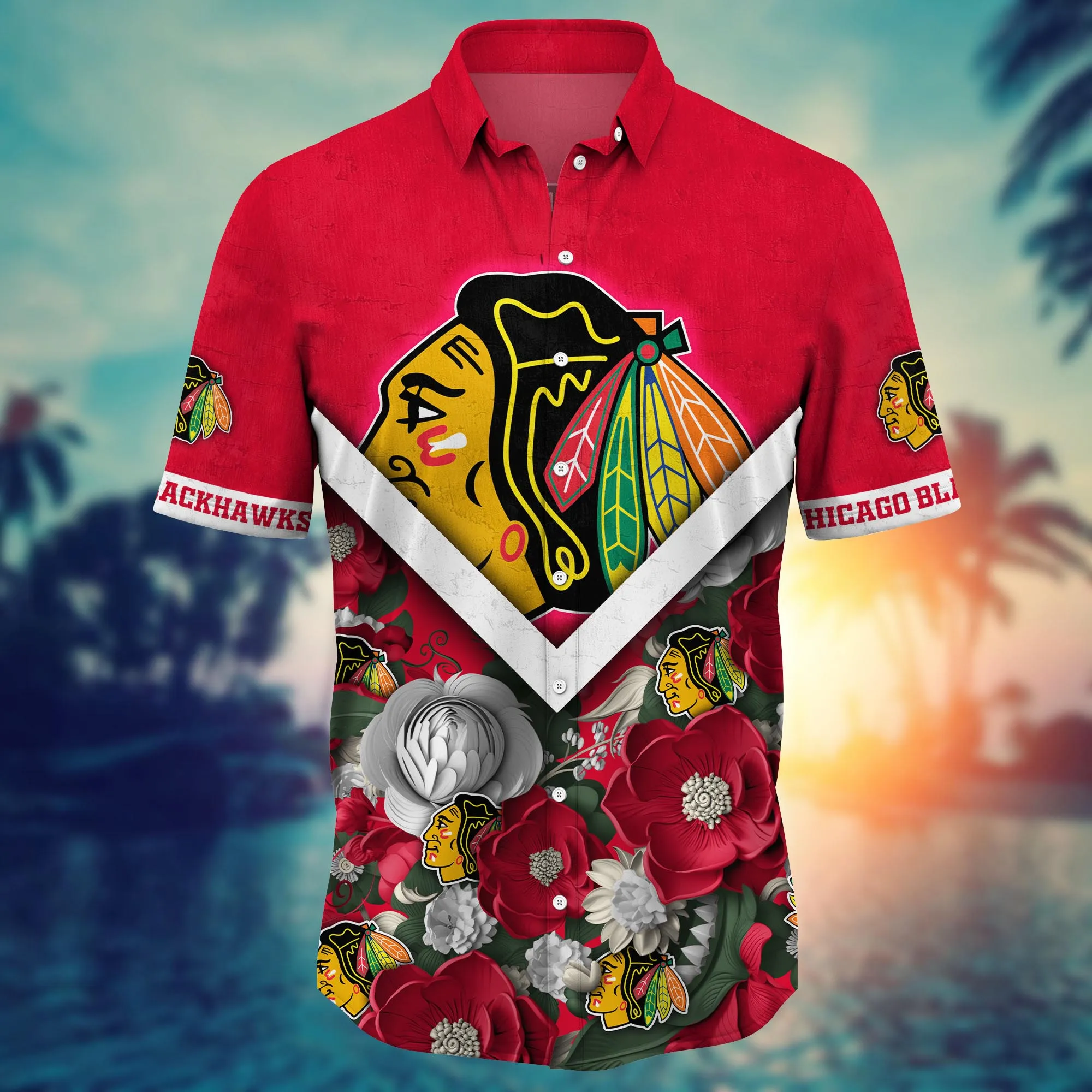 Chicago Blackhawks NHL Hawaiian Shirt Custom Beach Balls Aloha Shirt