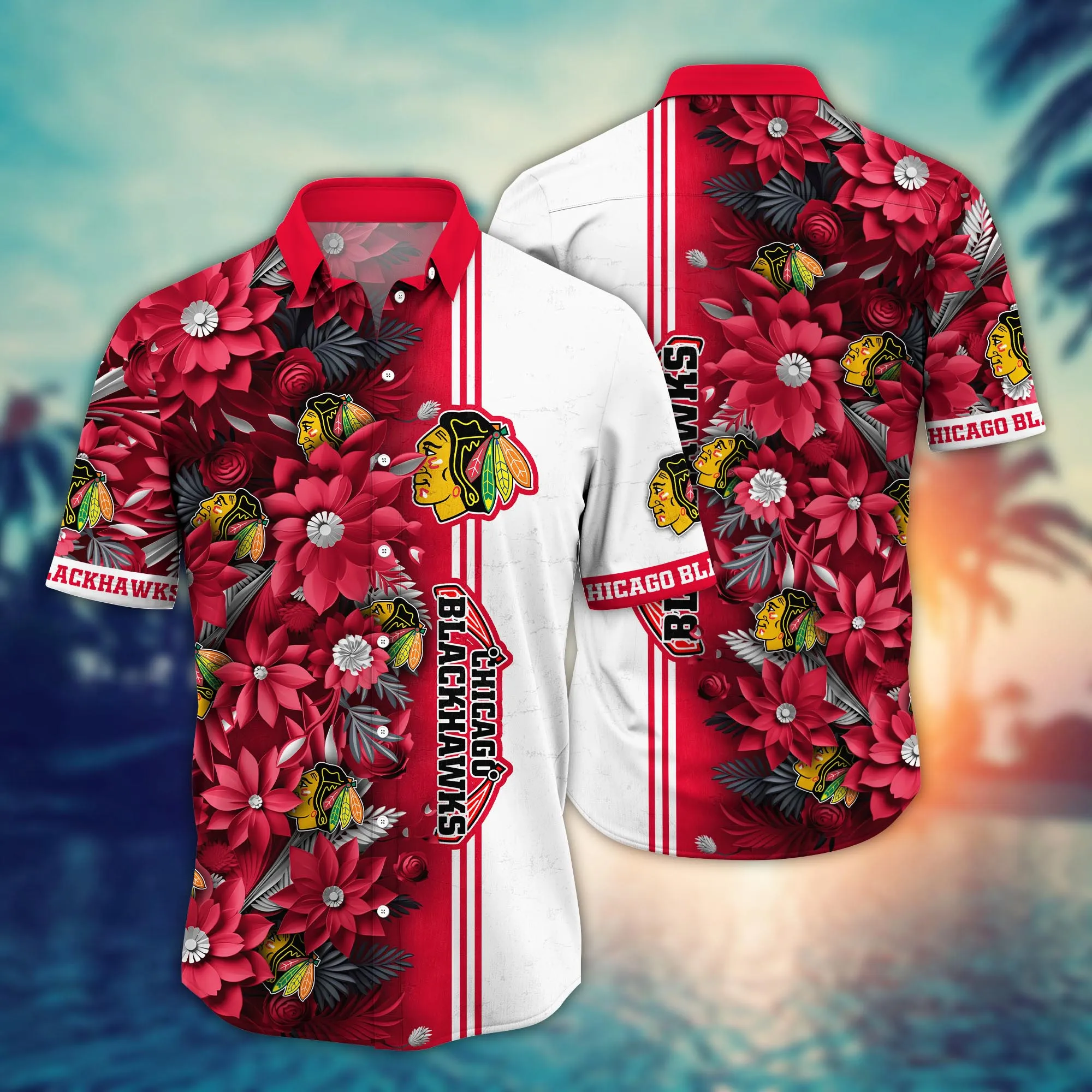 Chicago Blackhawks NHL Hawaiian Shirt Custom Beach Days Aloha Shirt