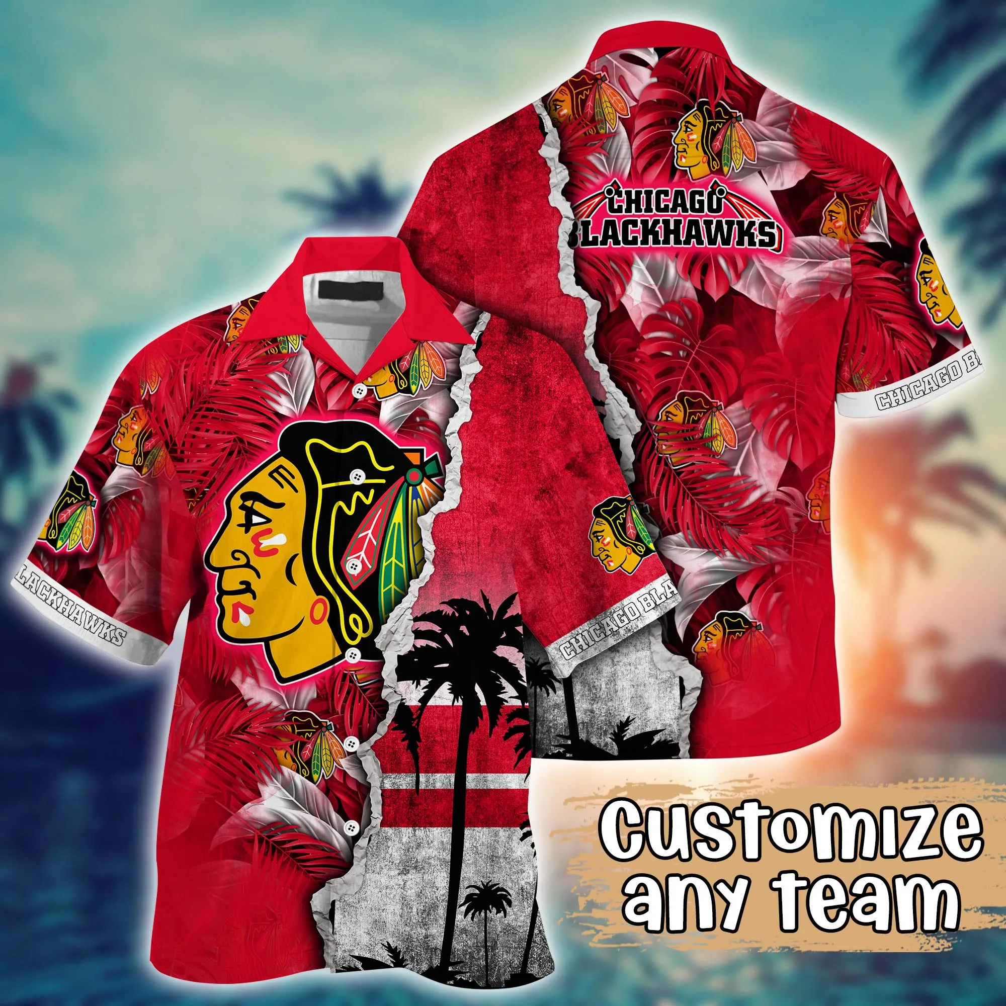 Chicago Blackhawks NHL Hawaiian Shirt Custom Sun Dresses Aloha Shirt