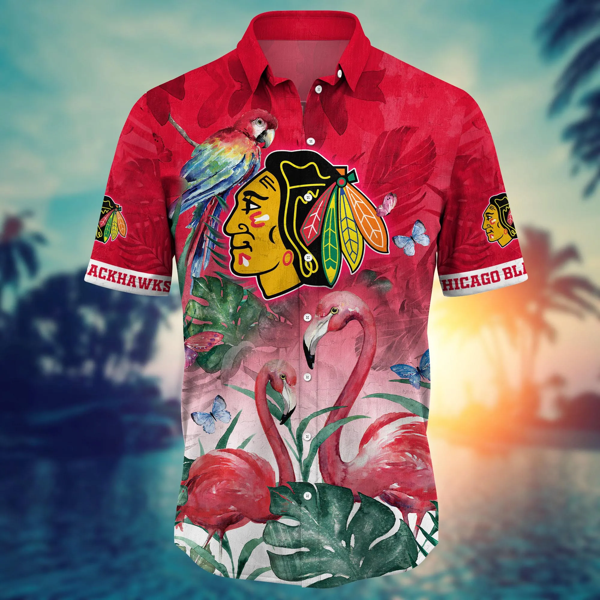 Chicago Blackhawks NHL Hawaiian Shirt Flip Flops Aloha Shirt