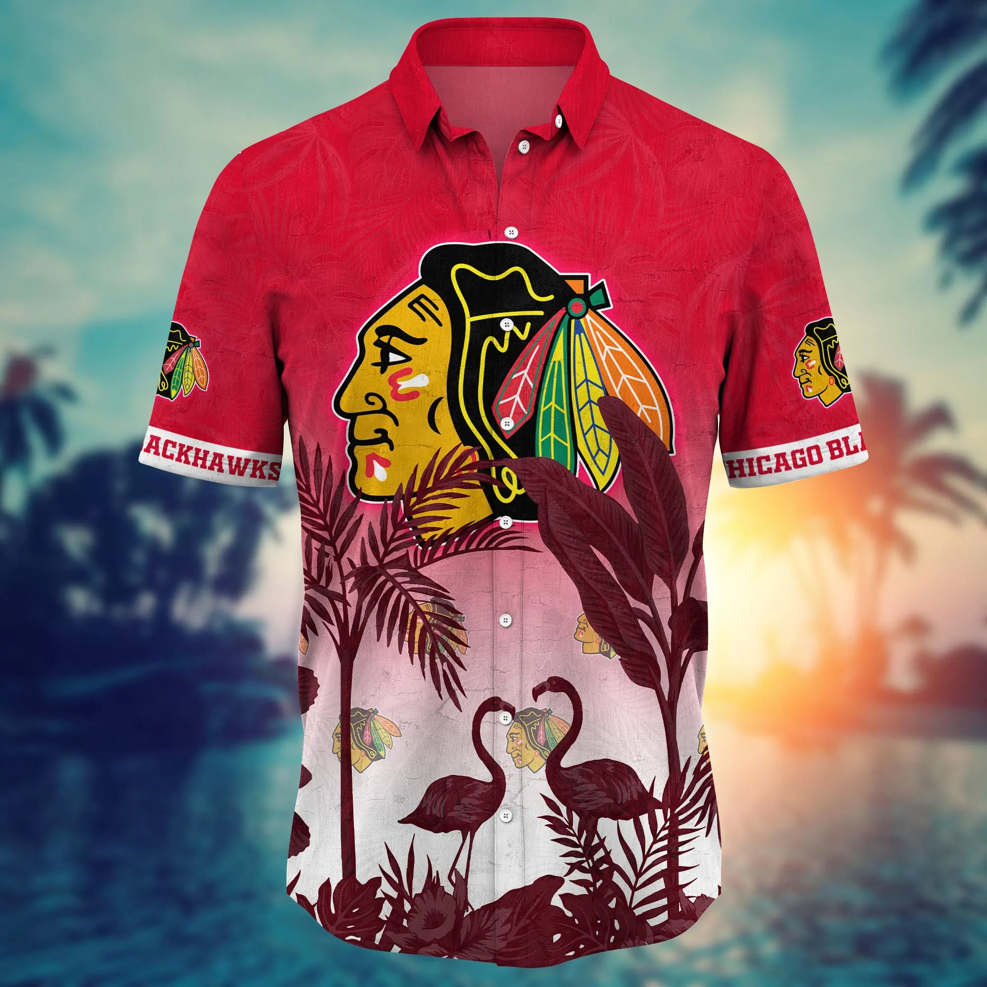 Chicago Blackhawks NHL Hawaiian Shirt Road Tripstime Aloha Shirt