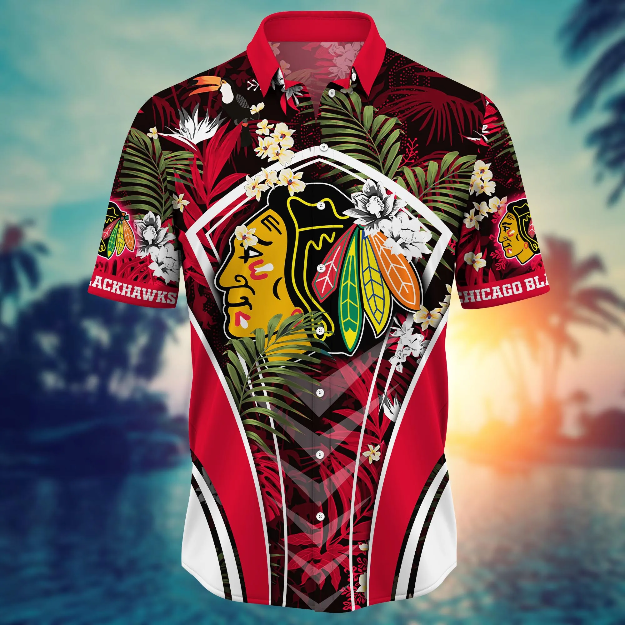 Chicago Blackhawks NHL Hawaiian Shirt Summer Nights Aloha Shirt