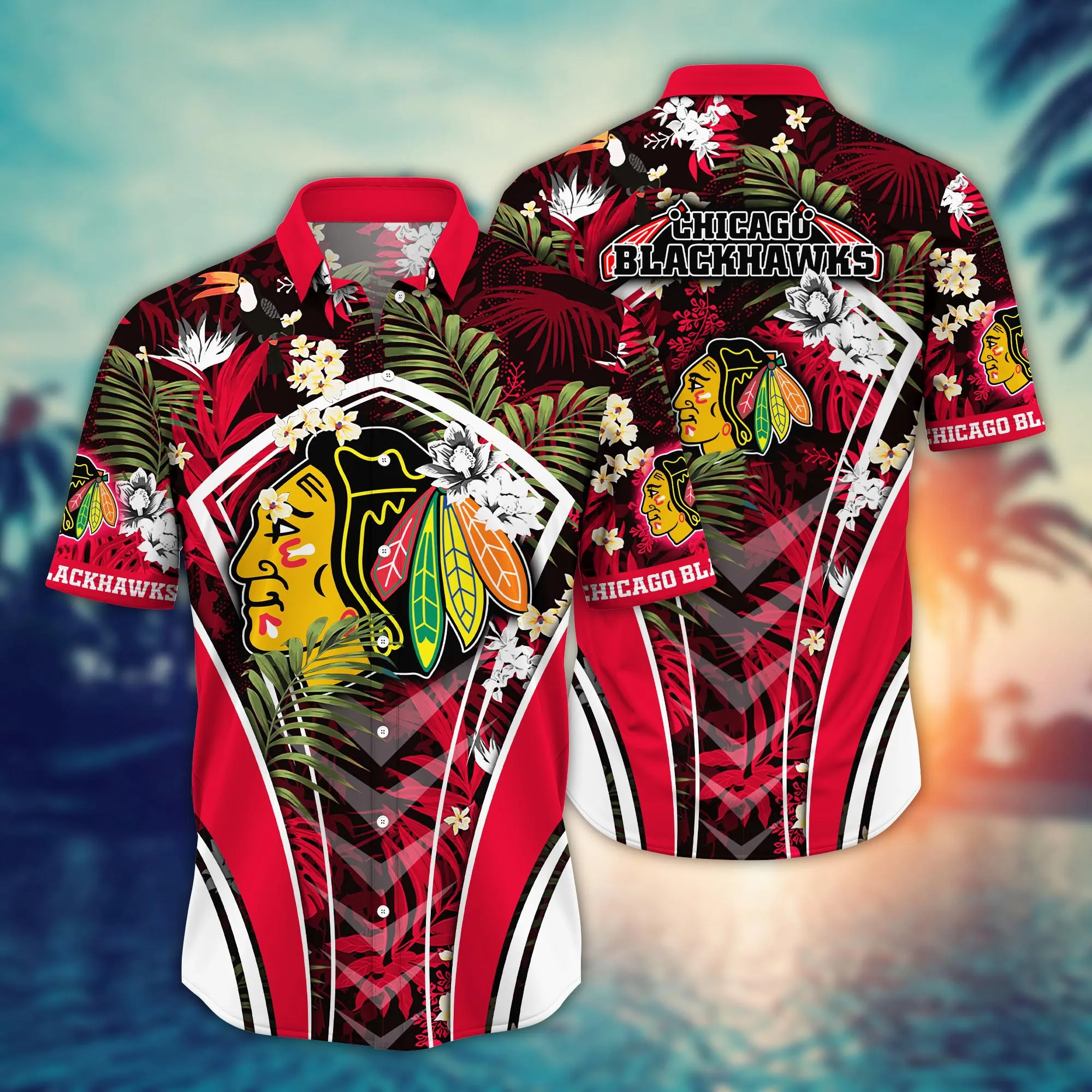 Chicago Blackhawks NHL Hawaiian Shirt Summer Nights Aloha Shirt