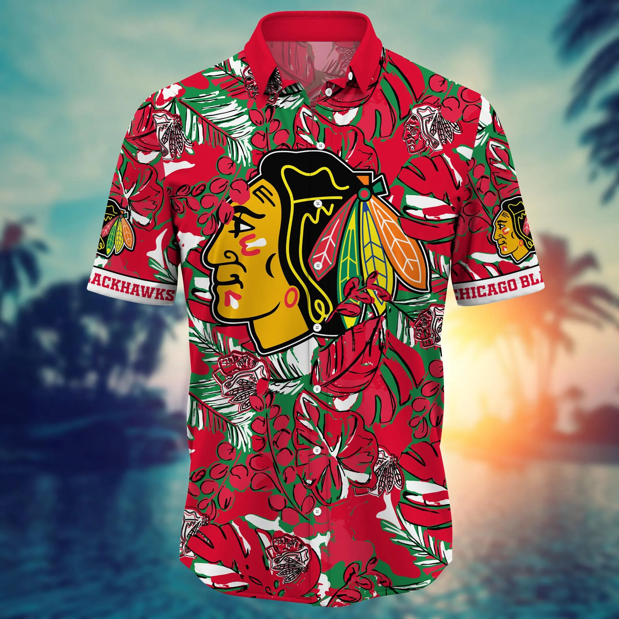 Chicago Blackhawks NHL Hawaiian Shirt Surfing Aloha Shirt