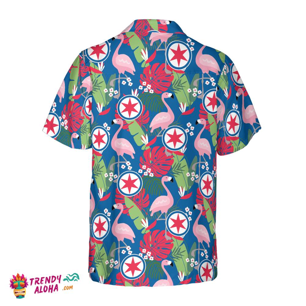 Chicago Floral Flamingo Hawaiian Shirt