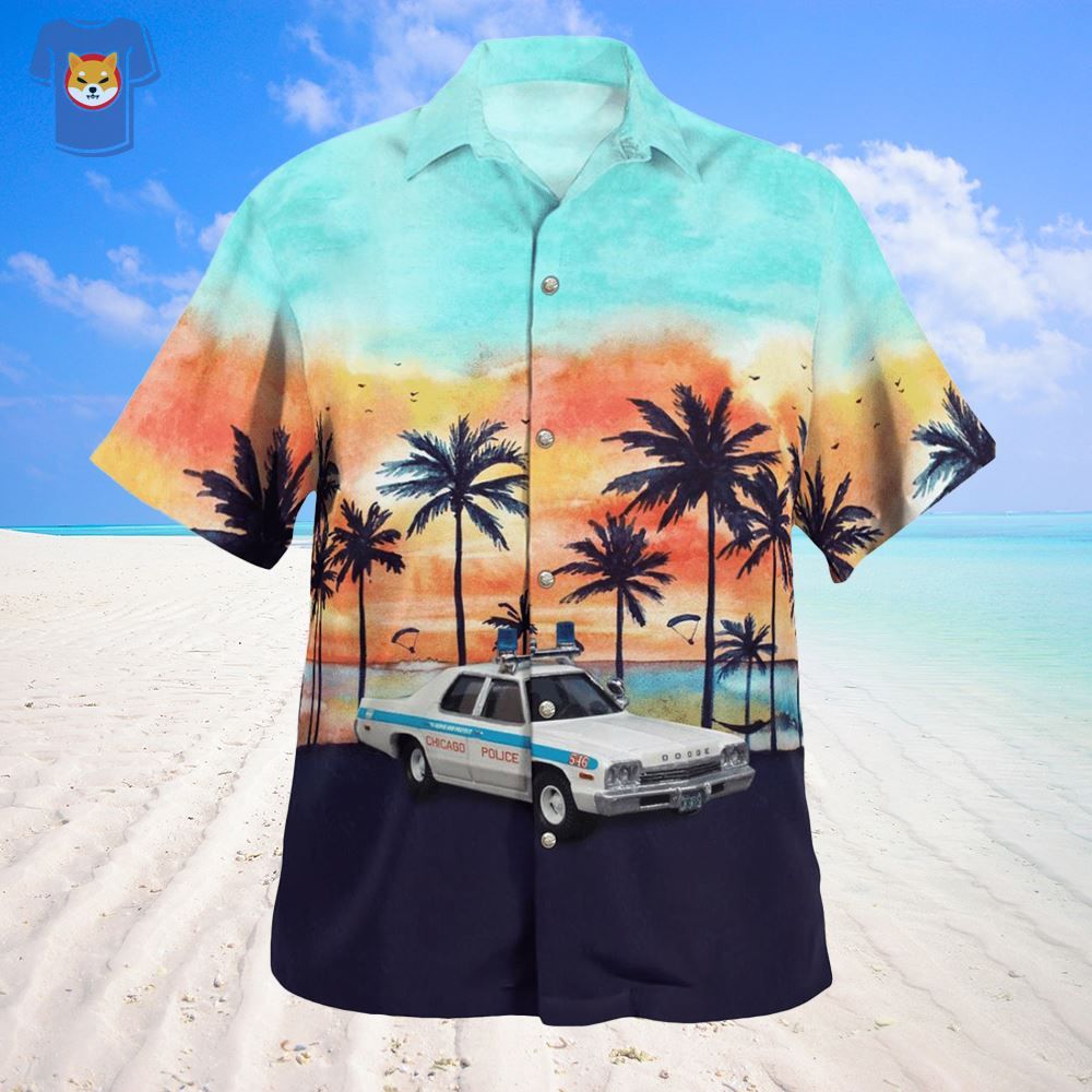 Chicago Illinois Chicago Police Department Dodge Monaco Hawaiian Shirt