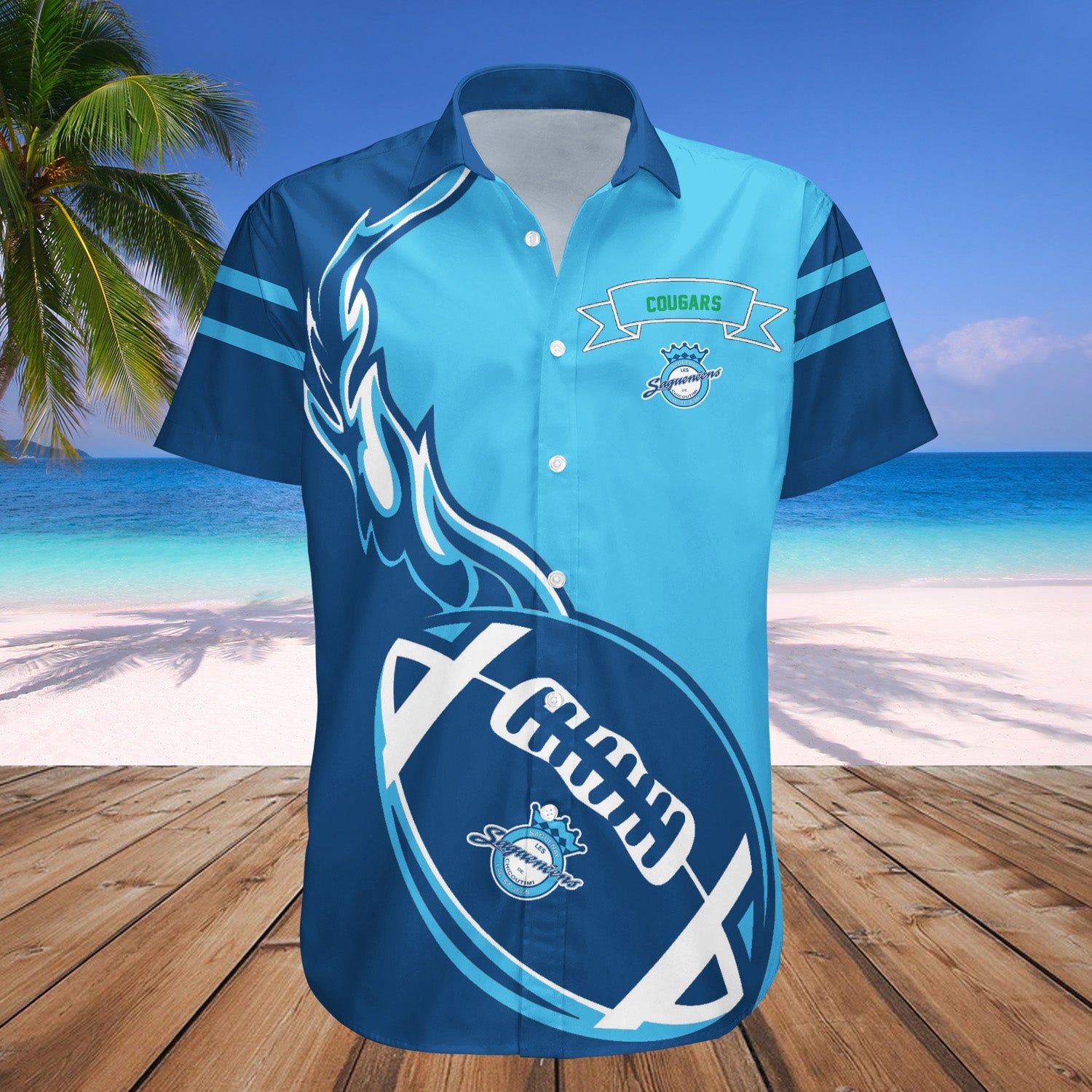 Chicago State Cougars Hawaii Shirt Flame Ball – NCAA