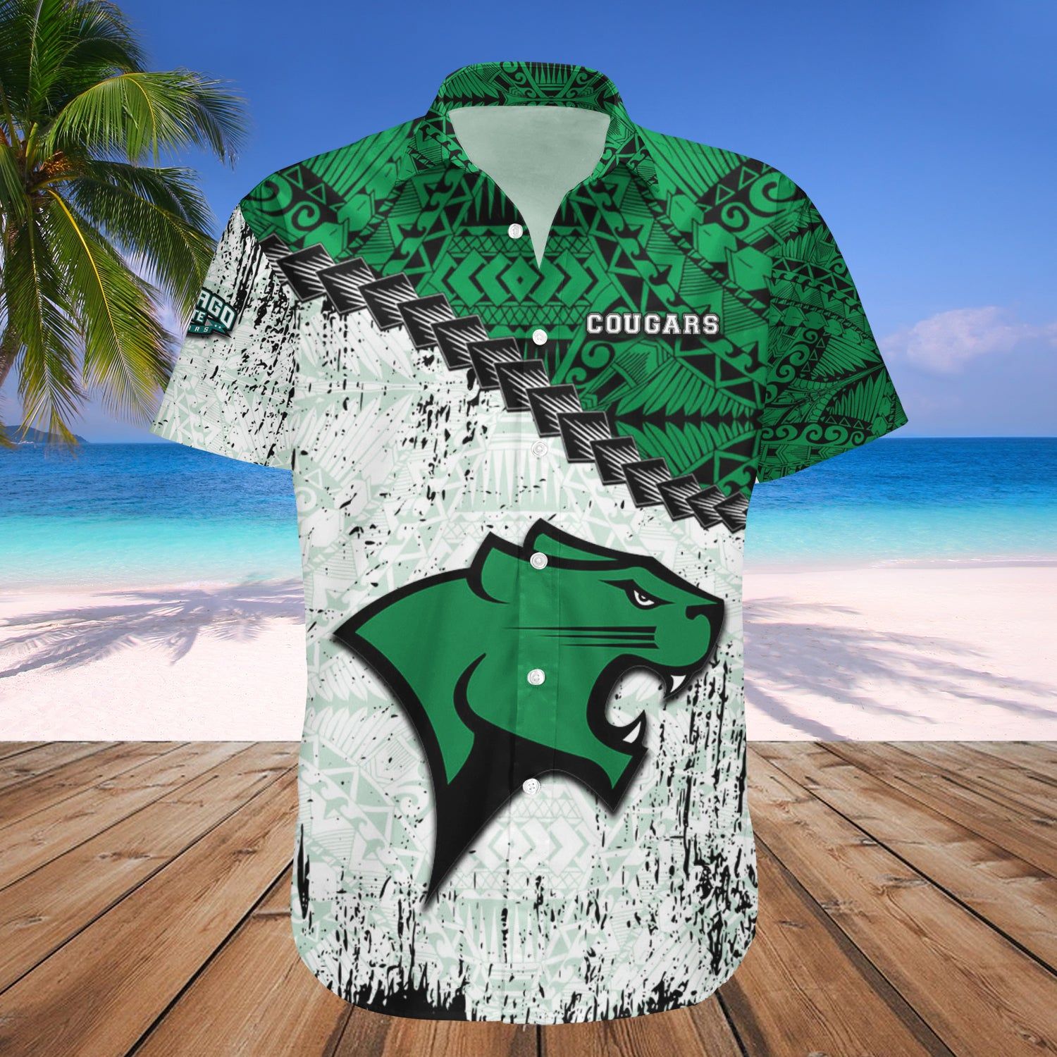 Chicago State Cougars Hawaii Shirt Grunge Polynesian Tattoo – NCAA