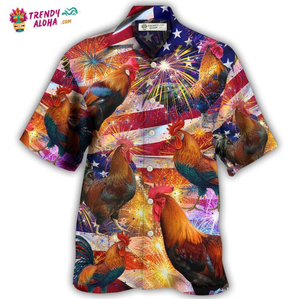 Chicken America Celebrating Independence Day Hawaiian Shirt – Trendy Aloha Chicken America Celebrating Independence Day Hawaiian Shirt – Trendy Aloha