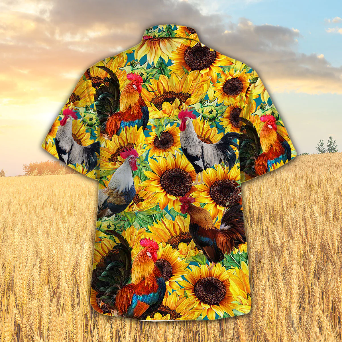 Chicken Amidst Sunflowers 3D Hawaiian Shirt Vibrant Printed Style