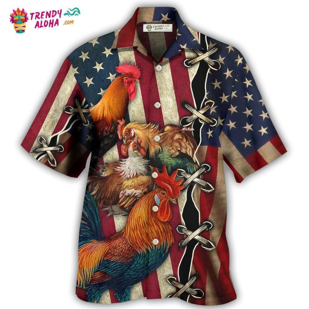 Chicken Celebrating Independence Day Hawaiian Shirt – Trendy Aloha Chicken Celebrating Independence Day Hawaiian Shirt – Trendy Aloha