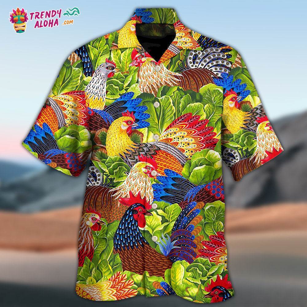 Chicken Family Lover Colorful Hawaiian Shirt – Trendy Aloha