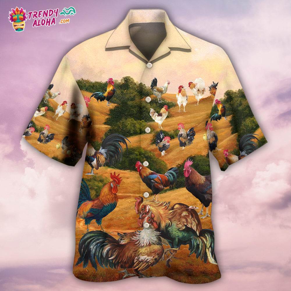 Chicken Farm Autumn Style Hawaiian Shirt – Trendy Aloha