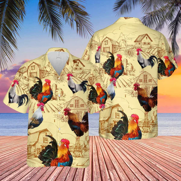 Chicken Farm Trendy Hawaiian Shirt, Summer Gifts For Men And Women