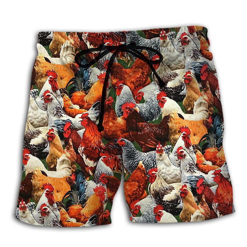 Chicken I Just Want To Hang Out With My Chickens Trendy Aloha Hawaiian Beach Shorts Chicken I Just Want To Hang Out With My Chickens Trendy Aloha Hawaiian Beach Shorts