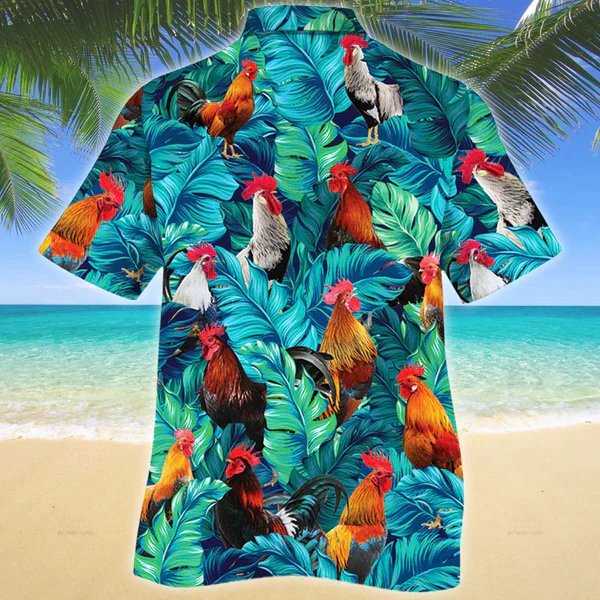 Chicken Leaf Trendy Hawaiian Shirt, Summer Gifts For Men And Women