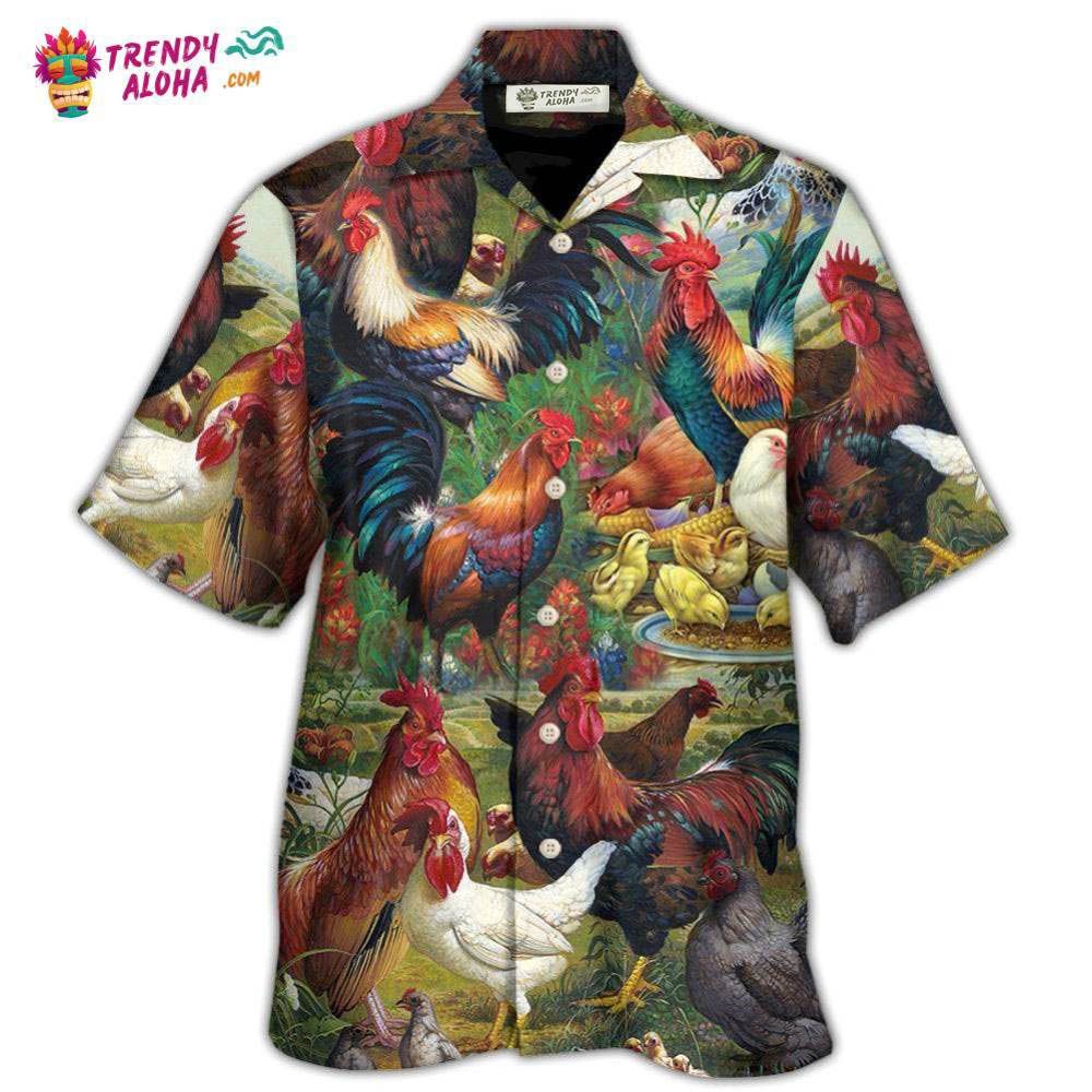 Chicken Lovers Retro Style Background Hawaiian Shirt – Trendy Aloha Chicken Lovers Retro Style Background Hawaiian Shirt – Trendy Aloha