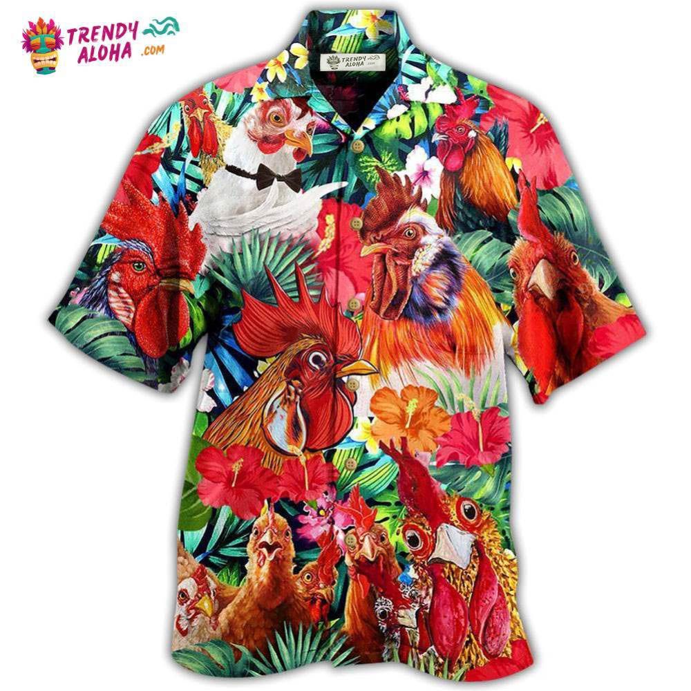 Chicken Loves Summer Tropical Style Hawaiian Shirt – Trendy Aloha Chicken Loves Summer Tropical Style Hawaiian Shirt – Trendy Aloha