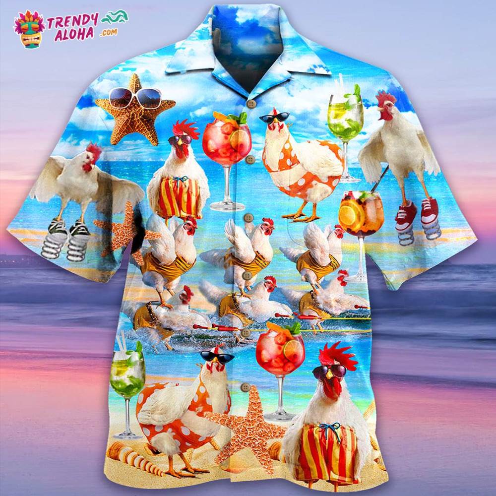 Chicken On The Beach Love Summer Hawaiian Shirt – Trendy Aloha