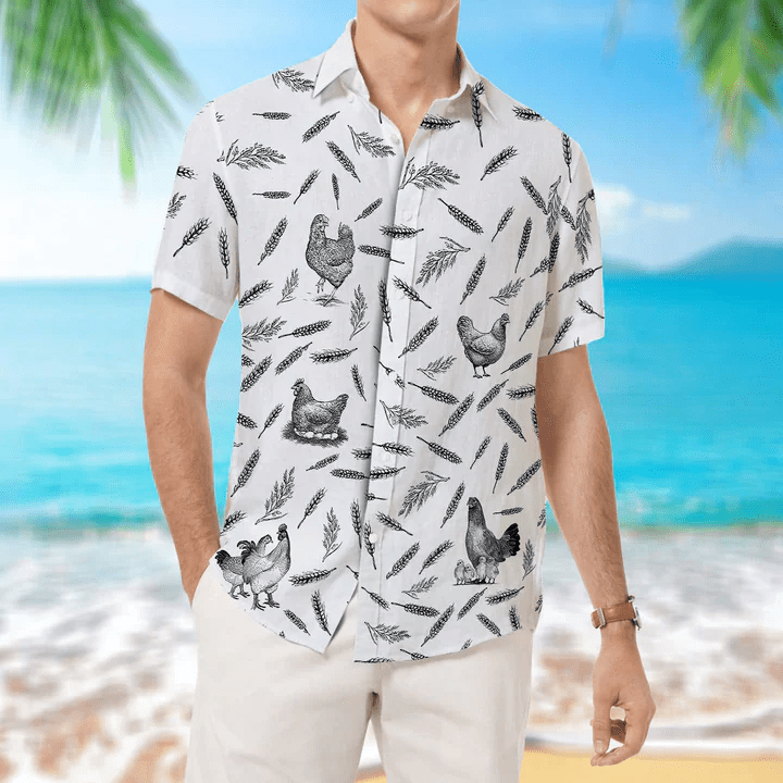 Chicken Pattern – Trendy Hawaiian Shirt, Animal Farm Chicken Shirts For Men, Women Chicken Pattern – Trendy Hawaiian Shirt, Animal Farm Chicken Shirts For Men, Women