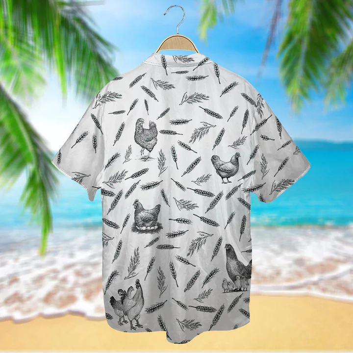 Chicken Pattern – Trendy Hawaiian Shirt, Animal Farm Chicken Shirts For Men, Women