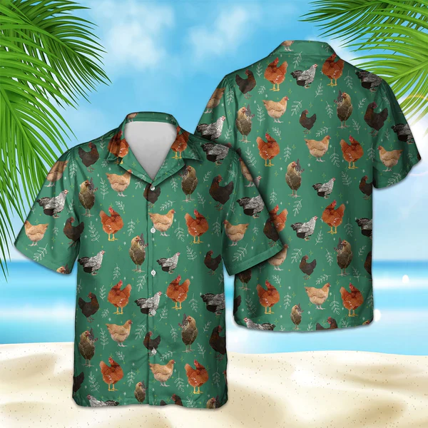 Chicken Pattern Trendy Hawaiian Shirt, Chicken Trendy Hawaiian Shirt, Summer Gifts For Men And Women